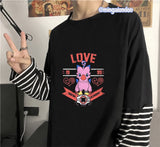 Fake Kollu Love 1999 Dijital Akademy Baskılı Oversize T-Shirt