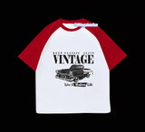 Kırmızı Reglan Kol Keep Classıc Alıve Vıntage Baskılı T-Shirt