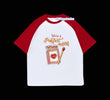 Kırmızı Reglan Kol Perfect Match Baskılı T-Shirt
