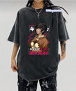 Yıkamalı Kumaş Berserk Baskılı Oversize T-Shirt