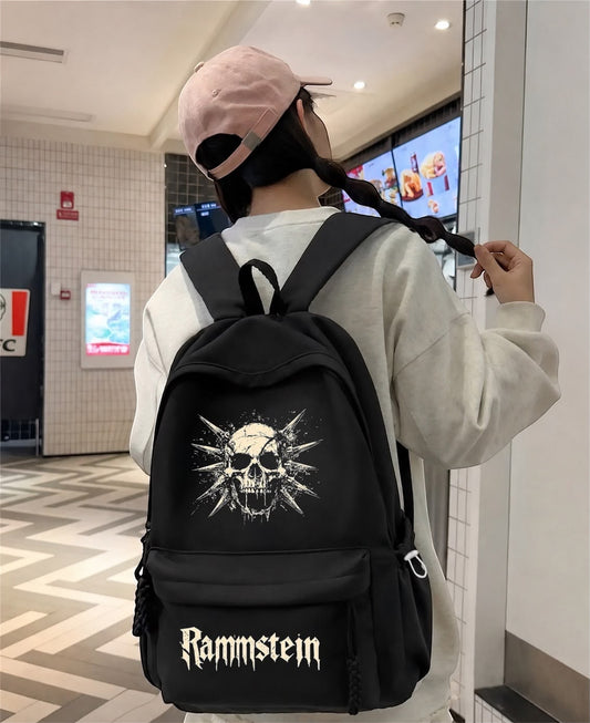 Siyah Rammstein Baskılı Okul,Dershane,Kurs Sırt Çantası