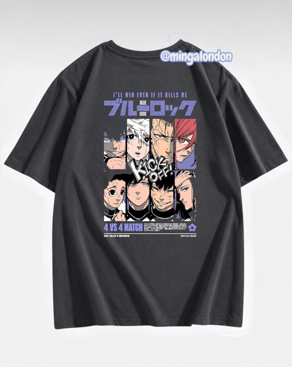 Kıck Off 4 vs 4 Match Sırt Baskılı Füme T-Shirt