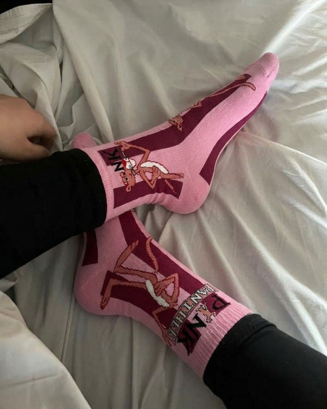 Pink Panter Tasarımlı Uzun Çorap