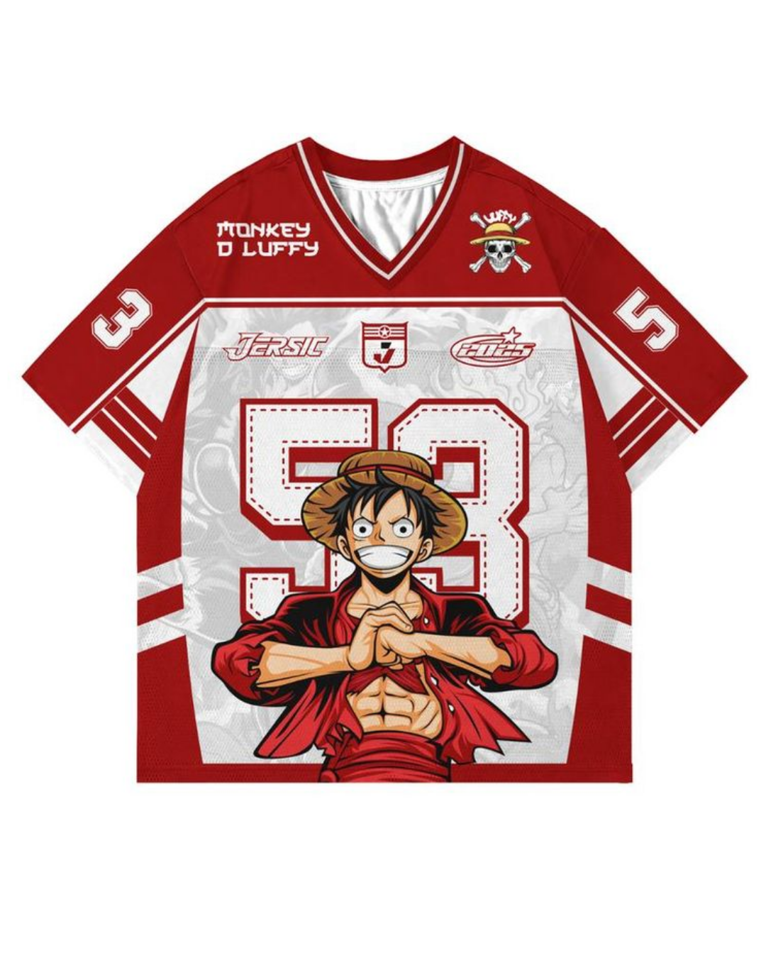 Monkey Luffy Forma T-Shirt-Kırmızı