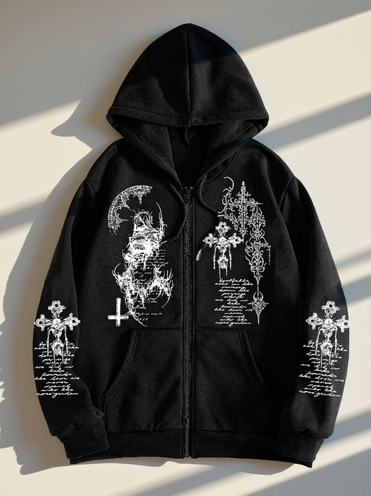 Y2K Harajuku Tarzı Baskılı Oversize Hoodie