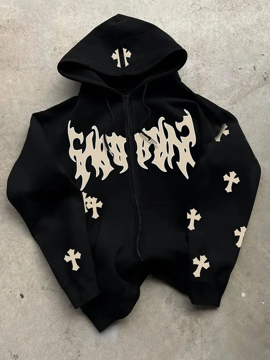 Y2K Harajuku Tarzı Baskılı Oversize Hoodie