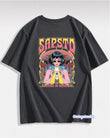 Sapsto Sırt Baskılı Füme T-Shirt