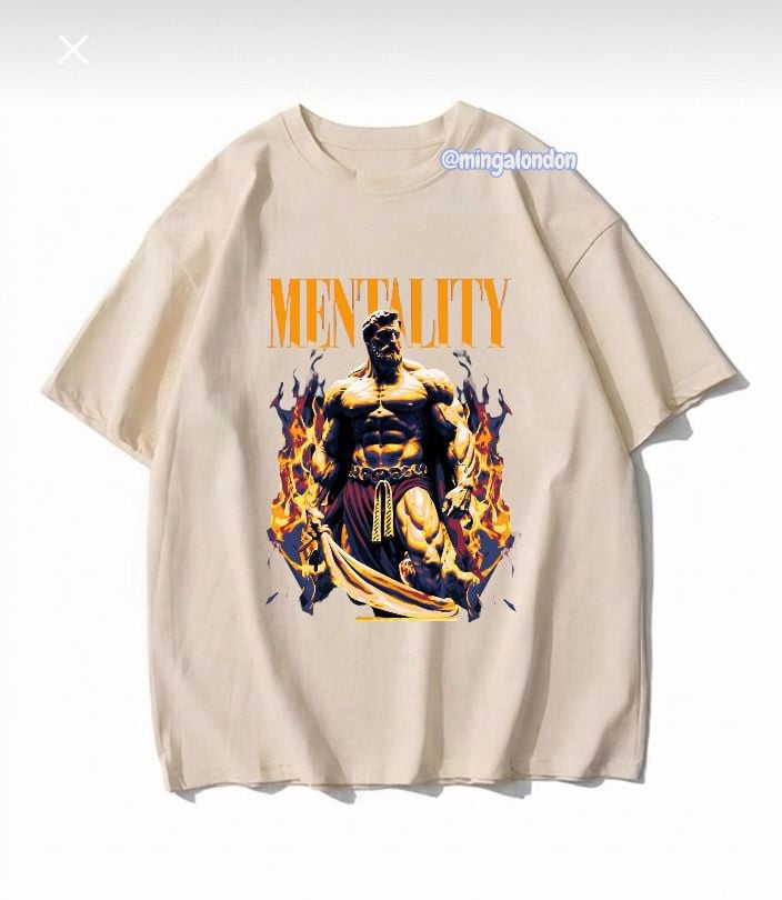 Mentalıty Baskılı Bej T-Shirt
