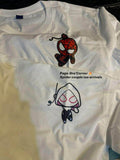 Beyaz Spider-Man& Spider-Gwen 2'li Çift T-Shirt Kombini