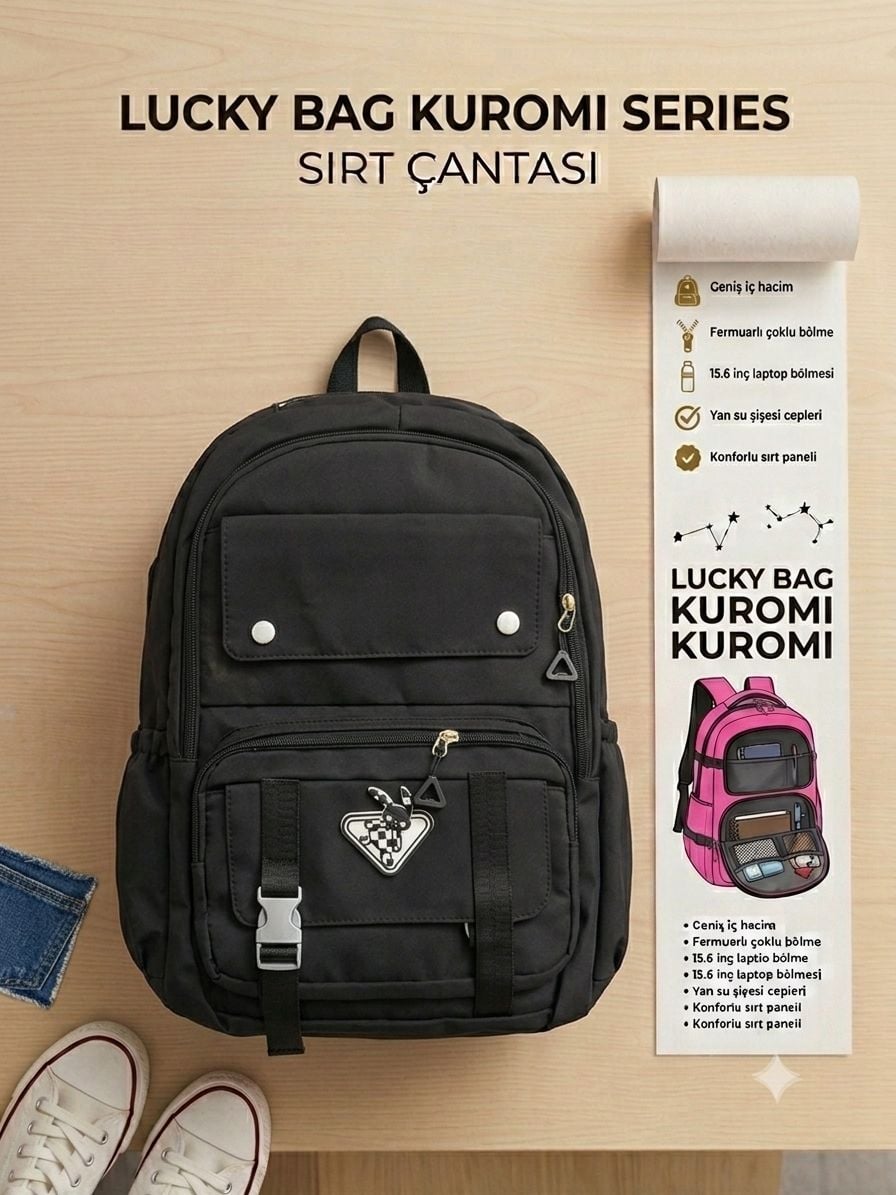 Lucky Bag Kuromı Serıes Sırt Çantası Siyah