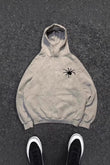 Gri Gotik Spider Sırt Baskılı Oversize Sweatshirt