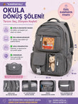 Color Bags 13'' Laptop Bölmeli 2'li Okul Çantası Seti - Gri