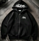 Siyah Kapüşon Üzeri Newyork Baskılı Oversize Sweatshirt