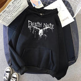 Siyah Death Note Baskılı Oversize Kapüşonlu Sweatshirt