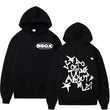 Siyah Do You Think About Me Sırt Baskılı Kapüşonlu Oversize Sweatshirt