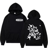 Siyah Do You Think About Me Sırt Baskılı Kapüşonlu Oversize Sweatshirt