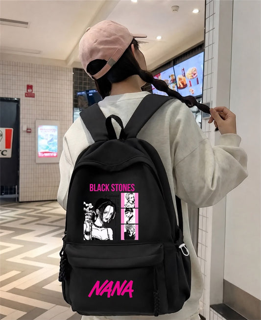 Siyah Black Stones Nana Baskılı Okul,Dershane,Kurs Sırt Çantası