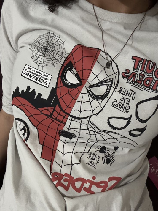 Spider Man Temalı Unisex Oversize T-Shirt