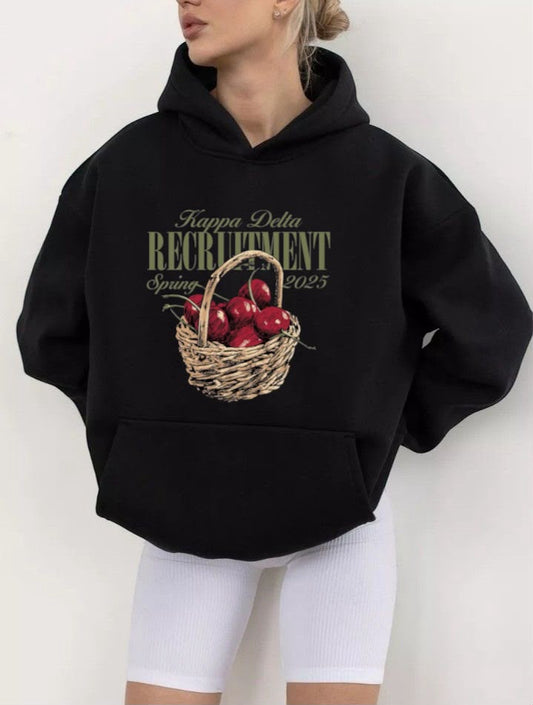 Siyah Kappa Delta Recruıtment Baskılı Oversize Sweatshirt