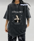 Yıkamalı Kumaş Lana Del Rey Baskılı Oversize T-Shirt