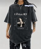 Yıkamalı Kumaş Lana Del Rey Baskılı Oversize T-Shirt