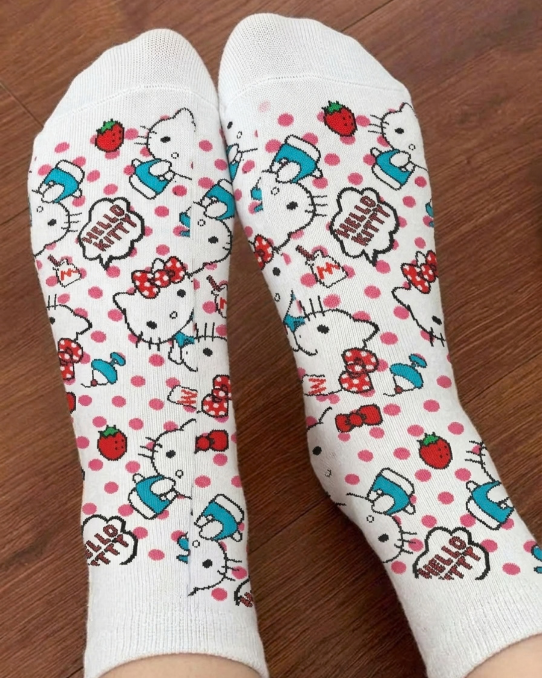 Hello Kitty Tasarımlı Uzun Çorap