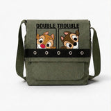 Haki Double Trouble Baskılı Yuvarlak Kuşgözü Postacı Çanta