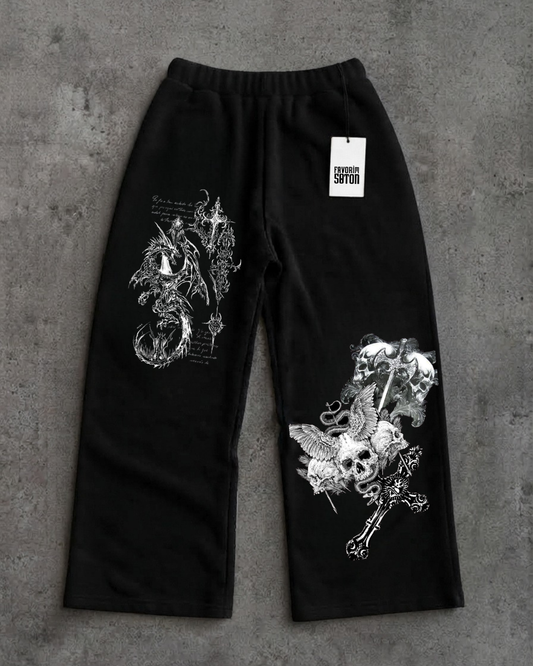 Gothic Design Baggy Unisex Eşofman Altı