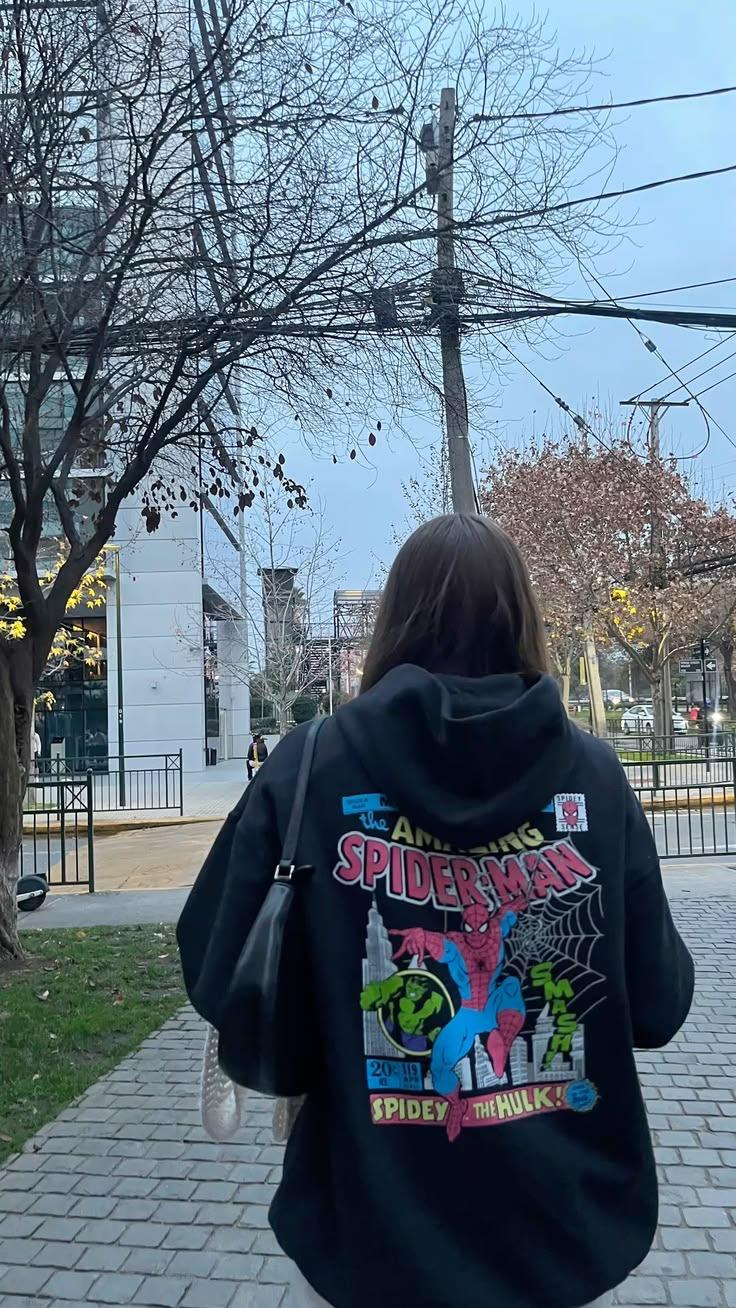 Siyah Amazing Spiderman&Hulk Baskılı Kapüşonlu Fermuarlı Sweatshirt