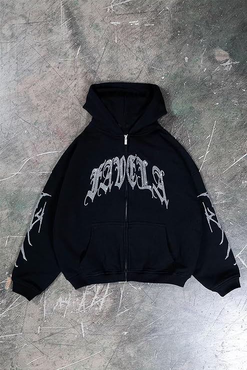 Y2K Harajuku Tarzı Baskılı Oversize Hoodie