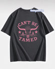 Can't Be Tamed Sırt Baskılı Füme T-Shirt