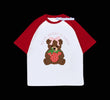 Kırmızı Reglan Kol Bear Berry's Shop Baskılı T-Shirt