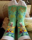 Sponge Bob Tasarımlı Uzun Çorap