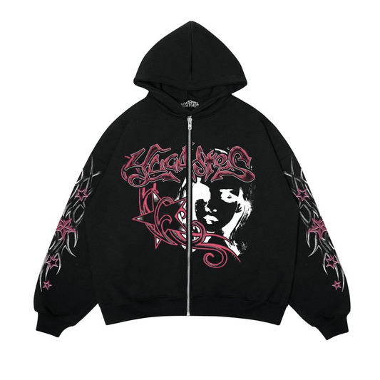 Y2K Harajuku Tarzı Baskılı Oversize Hoodie