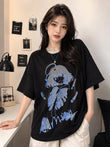 Dark Anime Grafik Baskılı Oversize T-Shirt