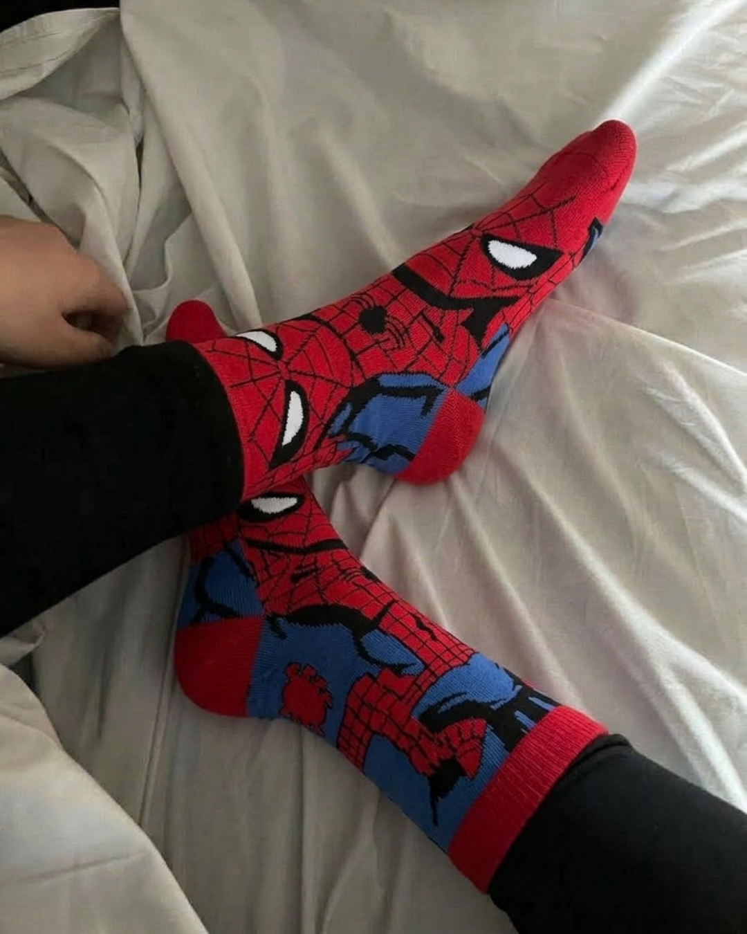 Spider Man Tasarımlı Uzun Çorap