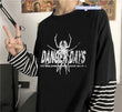 Fake Kollu Danger Day's Baskılı Oversize T-shirt