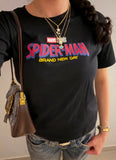 Siyah Örümcek Adam Drand New Day Baskılı T-Shirt