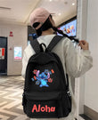 Siyah Aloha Stıtch Baskılı Okul,Dershane,Kurs Sırt Çantası