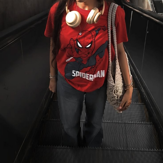 Spider Man Temalı Unisex Oversize T-Shirt