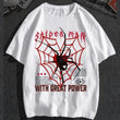 Beyaz Örümcek Ağı Whıte Great Power Baskılı T-Shirt