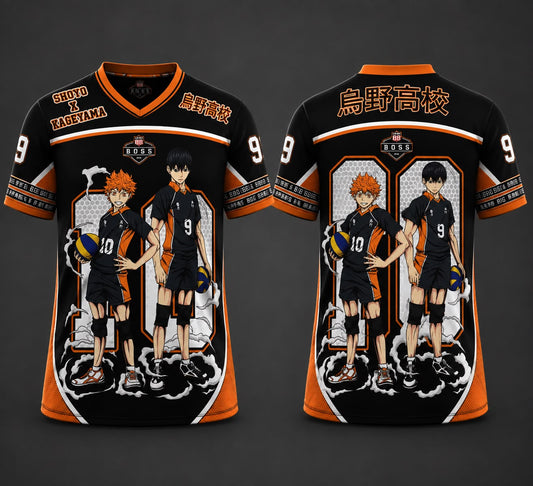 Haikyu Shoyo & Kageyama Unisex Siyah Forma