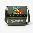 Haki Pokemon Baskılı Yuvarlak Kuşgözü Postacı Çantası