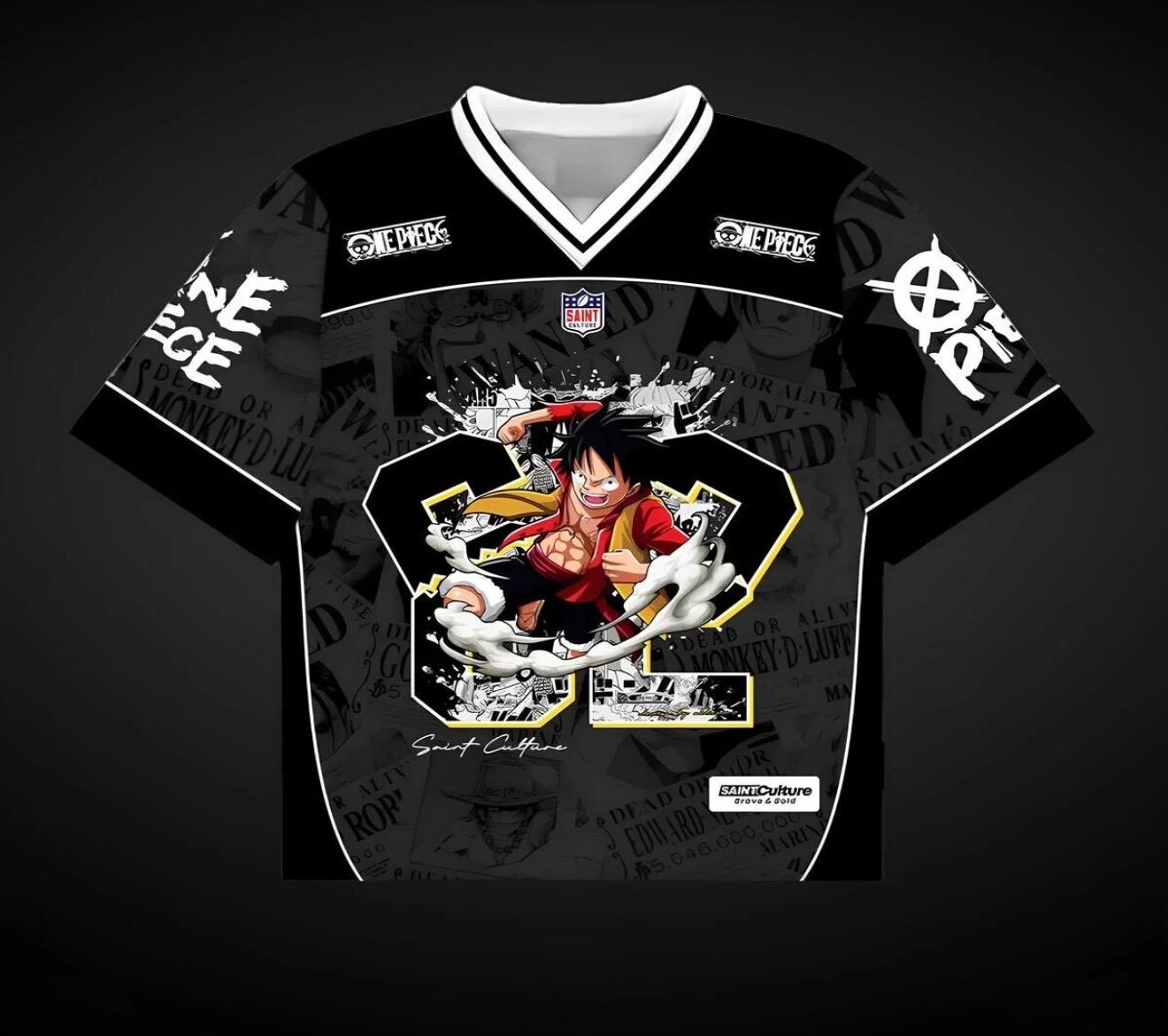 Anime One Piece Luffy Forma Tshirt -Siyah