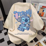 Beyaz Stıtch Baskılı Oversize T-Shirt