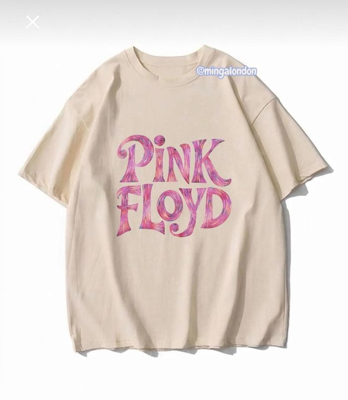 Pink Floyd Baskılı Bej T-Shirt