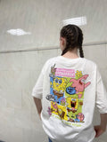 Beyaz The Adventures Of Spongebob Sırt Baskılı T-Shirt