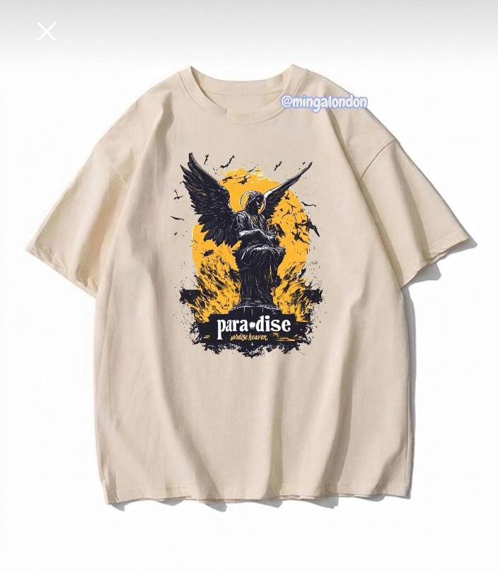 Paradıse Baskılı Bej T-Shirt