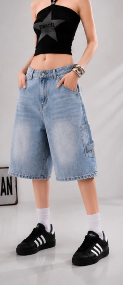 Y2K Nakışlı Baggy Jean Porto Capri Beyaz-Spirder