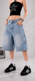 Y2K Nakışlı Baggy Jean Porto Capri Beyaz-Spirder